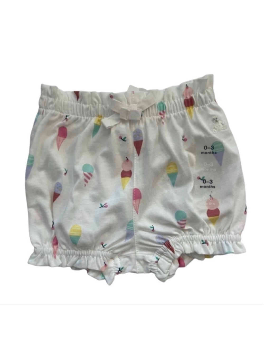 NWT Baby Gap Organic Cotton Pull-On Shorts Ice Cream Print size 0-3 months